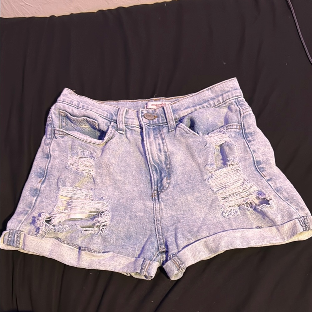 SO Light Blue Distressed Jean Shorts